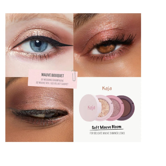 Kaja Beauty Bento Bouncy Eyeshadow Trio mini 0.14OZ 17 Mauve Bouquet, new in box