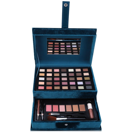 Ultimate Travet Makeup Travel/Makeup Case Macys Teal Velvet unopened 44 pc set