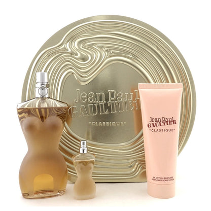Jean Paul Gaultier CLASSIQUE 3.4 oz & 6 ml EDT + 2.5 oz B/Lotion. New Women' SET