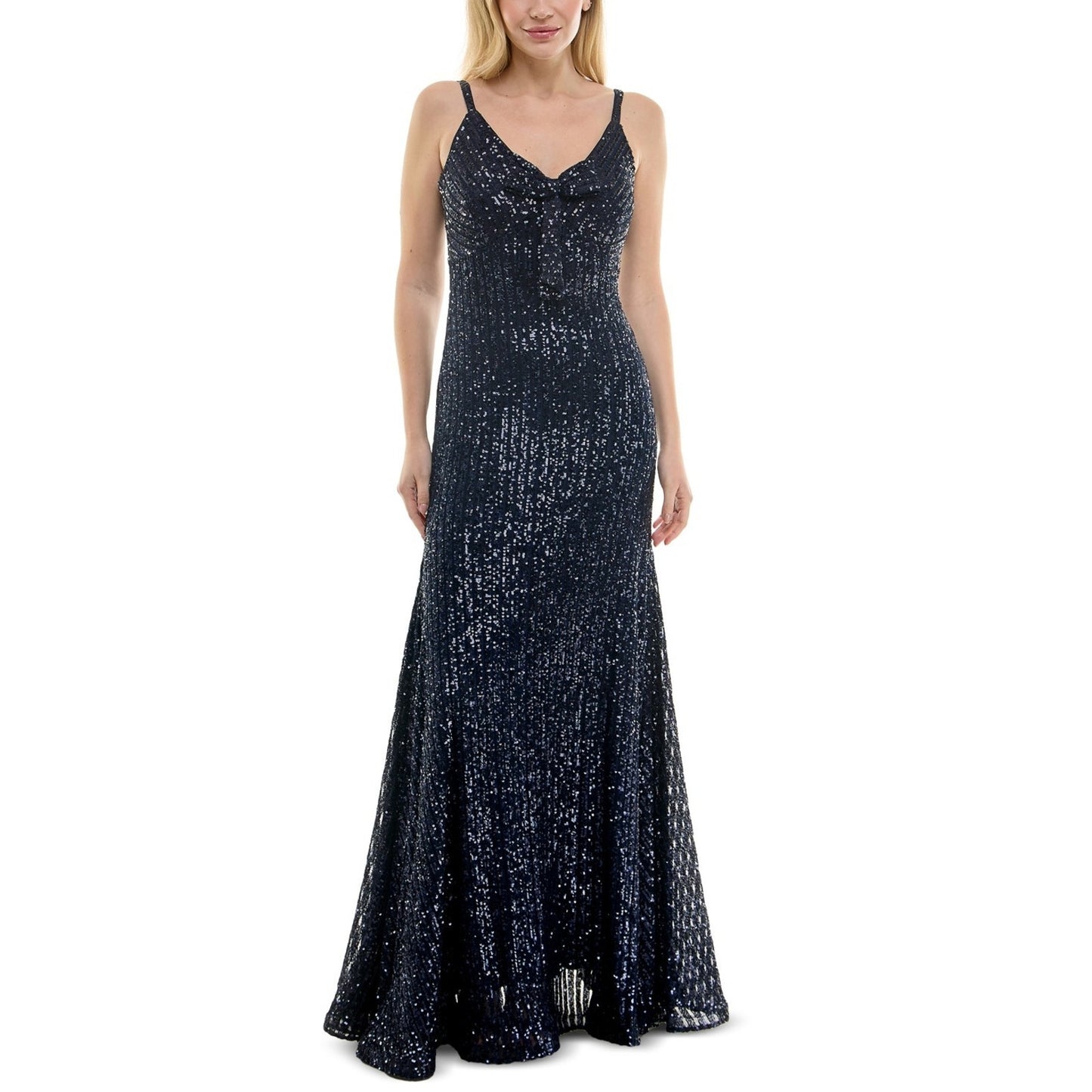 Taylor - Vestido de noche sin mangas con cuello de pico y lazo de lentejuelas para mujer, talla 8, MSRP: 248$