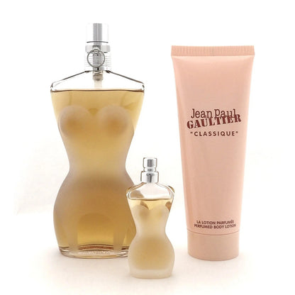 Jean Paul Gaultier CLASSIQUE 3.4 oz & 6 ml EDT + 2.5 oz B/Lotion. New Women' SET