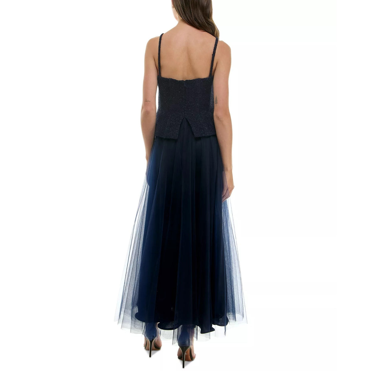 Taylor Women's Blue Mixed-Media Embellished Button Gown Dress Size 6, MSRP: 248$