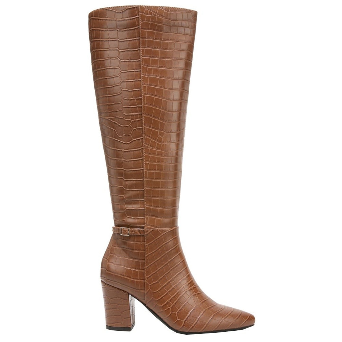LifeStride Womens Stratford-WC Wide Calf Knee High Boot Walnut Croco 8M