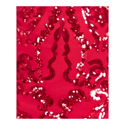 B Darlin Red Sequin Halter Prom Dress Size 3/4 Mermaid Formal Evening Gown $159