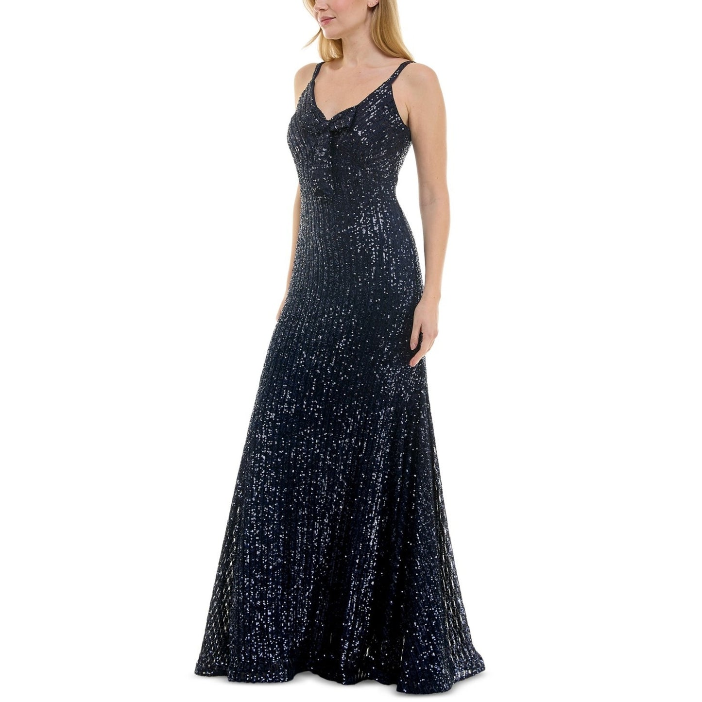 Taylor - Vestido de noche sin mangas con cuello de pico y lazo de lentejuelas para mujer, talla 8, MSRP: 248$