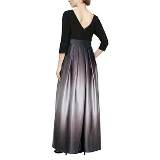 SLNY Womens Black Purple Ombre A-Line Formal Evening Dress Gown 4P, MSRP: 139$