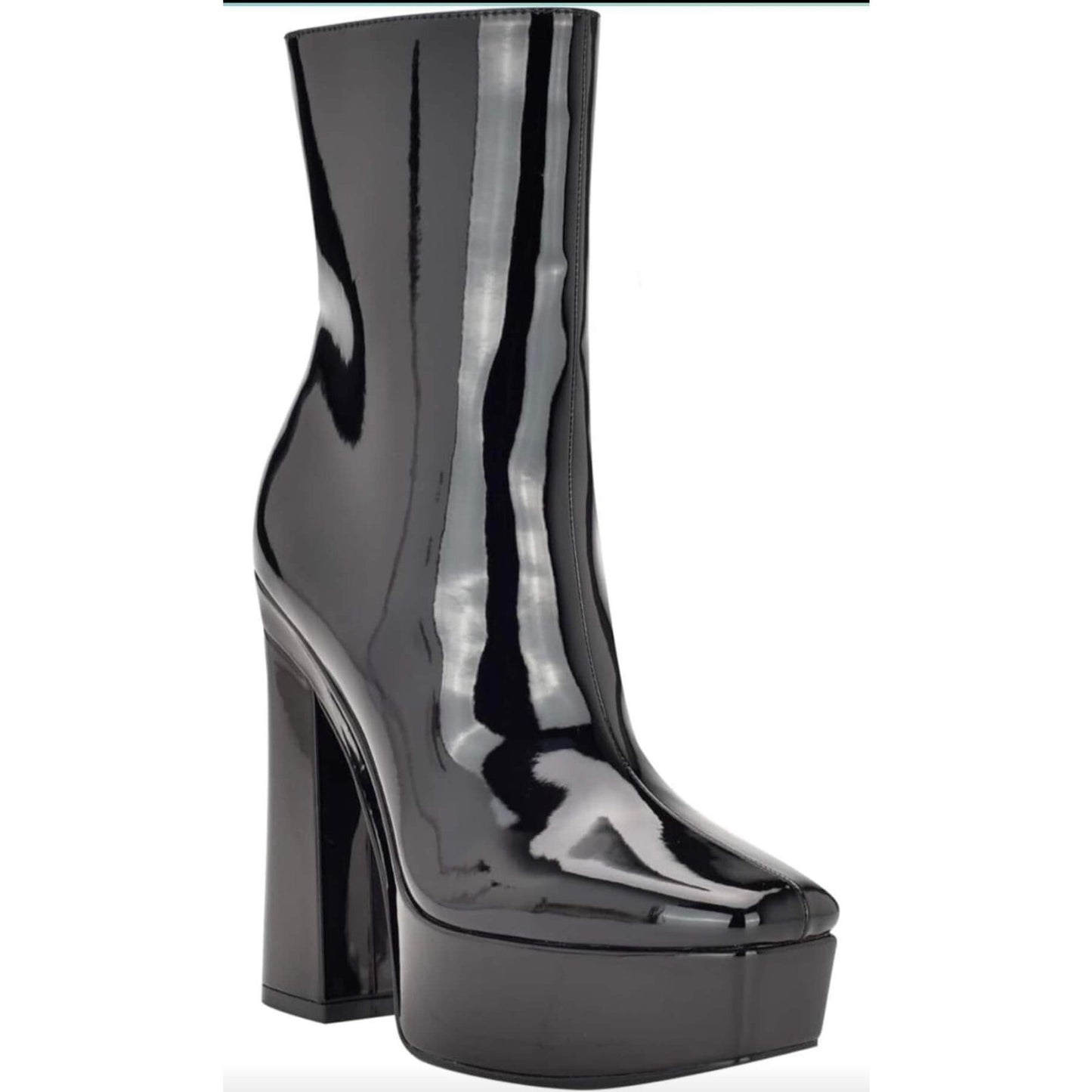 Guess Zapatos de tacón de bloque de charol negro Byra para mujer TALLA 8