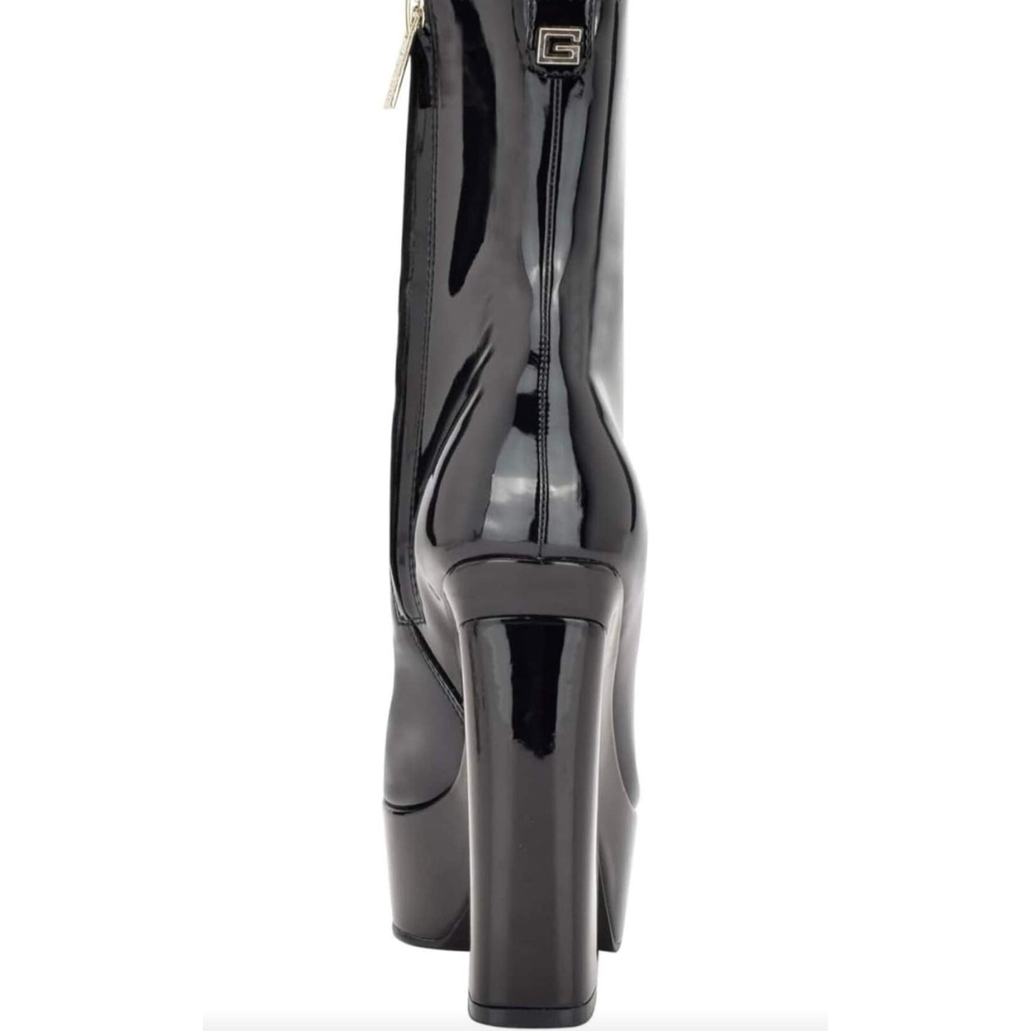 Guess Zapatos de tacón de bloque de charol negro Byra para mujer TALLA 8