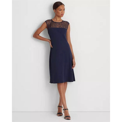Vestido de cóctel sin mangas de georgette Lauren Ralph Lauren para mujer Talla 8, nuevo