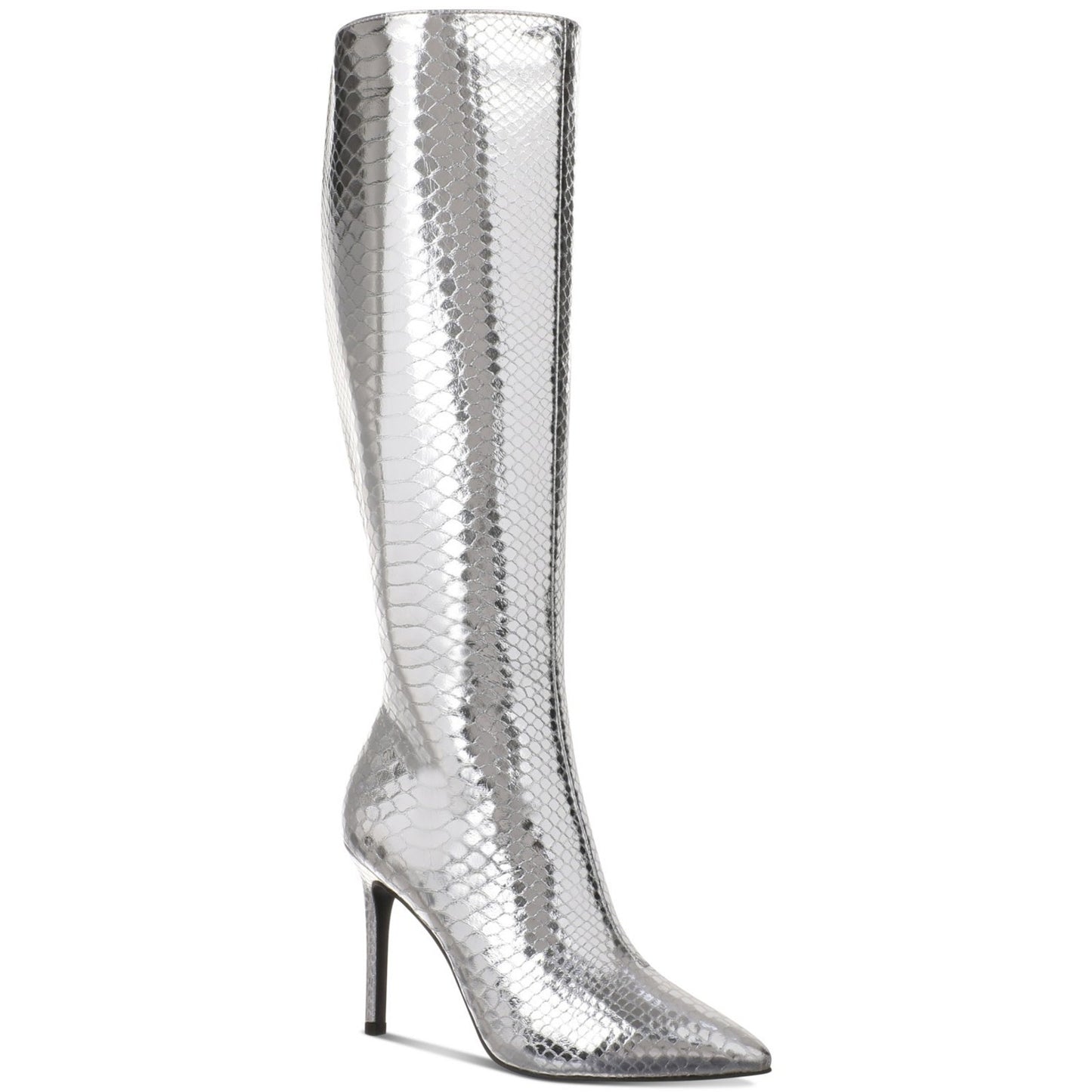 I.N.C. International Concepts Women's Silver Rajel Snake Knee High Boots 8M