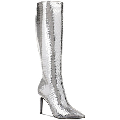 I.N.C. International Concepts Women's Silver Rajel Snake Knee High Boots 8M