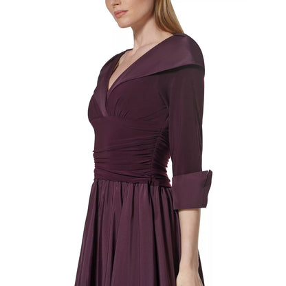 Jessica Howard Vestido Ajustado y Acampanado de Manga 3/4 para Mujer, Talla Pequeña 4P