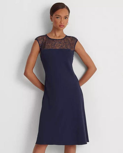 Vestido de cóctel sin mangas de georgette Lauren Ralph Lauren para mujer, tallas 8 y 10, nuevo