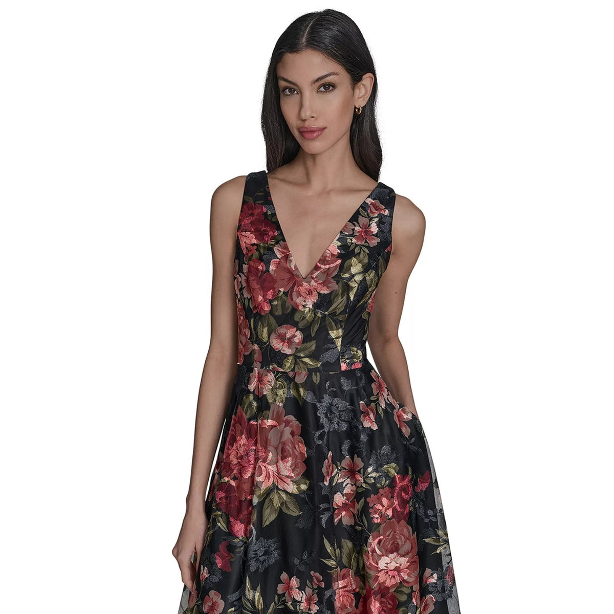 Eliza J Embroidered Floral Midi Dress Romantic Wedding Garden, 18W, MSRP: 288$