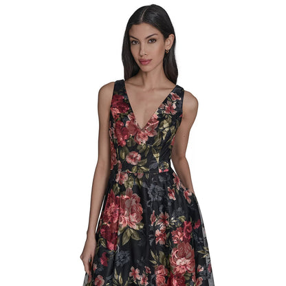 Eliza J Embroidered Floral Midi Dress Romantic Wedding Garden, 18W, MSRP: 288$