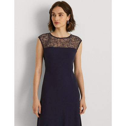 Vestido de cóctel sin mangas de georgette Lauren Ralph Lauren para mujer Talla 8, nuevo