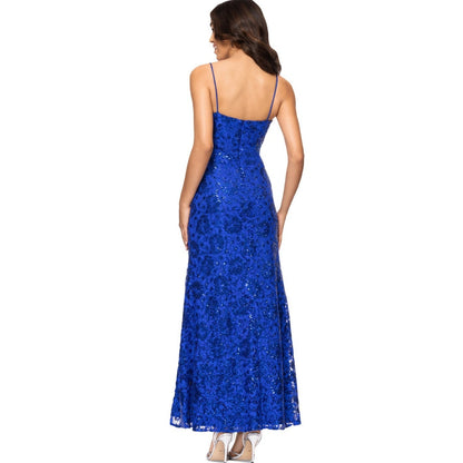 Betsy & Adam Women's Sequin Lace Sleeveless Gown - Royal, Size 10 , MSRP: 199$