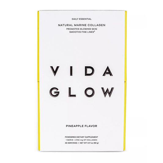 Vida Glow Natural Marine Collagen Dietary Supplement - Pineapple, exp 08/2027