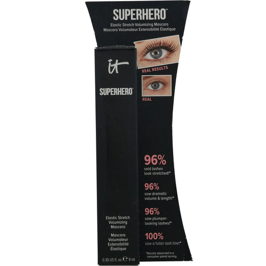 It Cosmetics Superhero Elastic Stretch Volumizing Mascara Super Black, .17 OZ