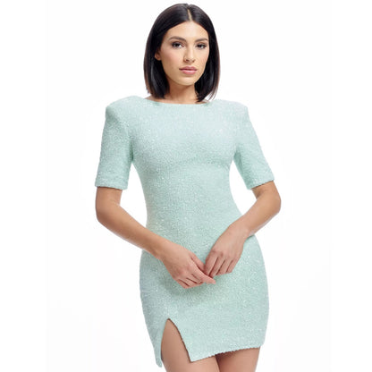 Vestido Tubo Mini de Manga Corta Maddox de Dress The Population - Salvia, XL