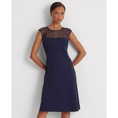 Vestido de cóctel sin mangas de georgette Lauren Ralph Lauren para mujer Talla 8, nuevo